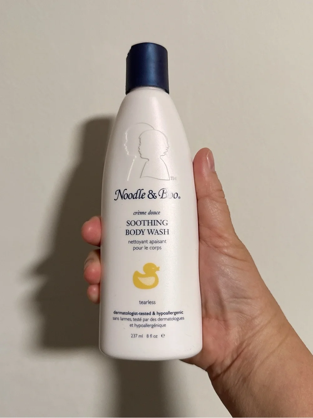 Noodle & Boo White Bottle with Blue Cap Soothing Body Wash